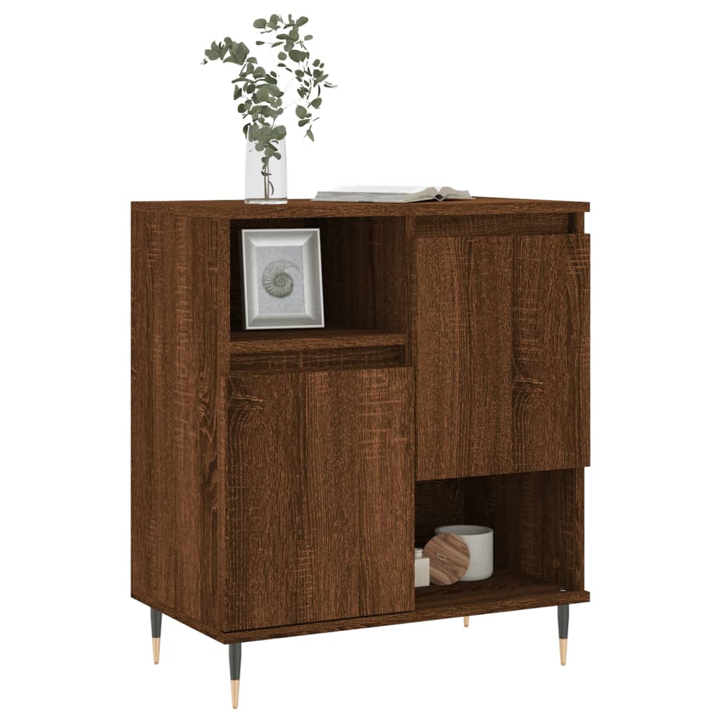 vidaXL Dressoir 60x35x70 cm bewerkt hout bruin eikenkleur afbeelding