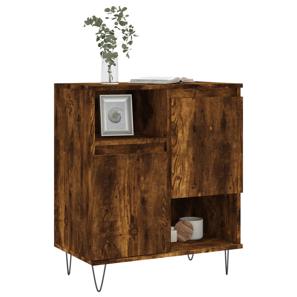 vidaXL Dressoir 60x35x70 cm bewerkt hout gerookt eikenkleurig