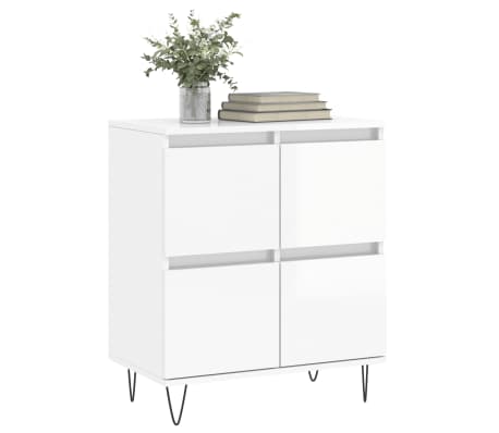vidaXL Servantă, alb extralucios, 60x35x70 cm, lemn prelucrat