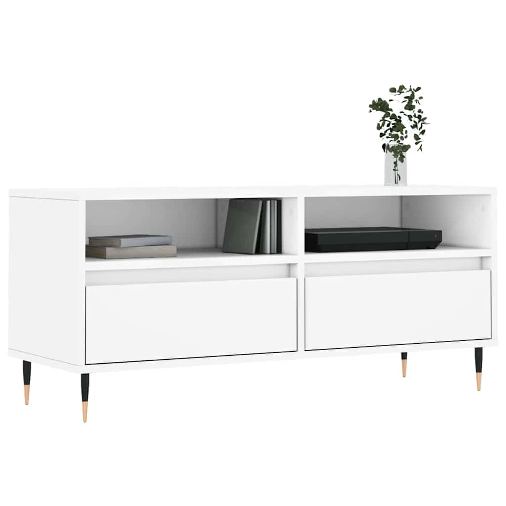 vidaXL TV-taso valkoinen 100x34,5x44,5 cm tekninen puu