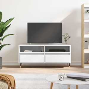 TV skříňka bílá 100 x 34,5 x 44,5 cm kompozitní dřevo - obrázek 1