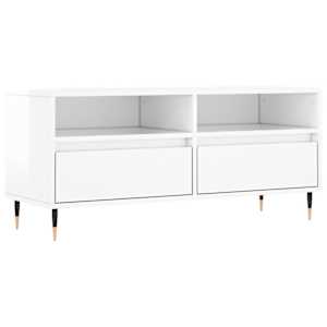 TV skříňka bílá vysoký lesk 100x34,5x44,5 cm kompozitní dřevo - obrázek 2