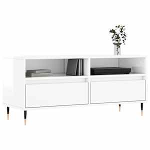 TV skříňka bílá vysoký lesk 100x34,5x44,5 cm kompozitní dřevo - obrázek 3