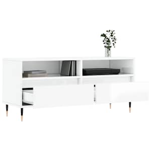 TV skříňka bílá vysoký lesk 100x34,5x44,5 cm kompozitní dřevo - obrázek 4