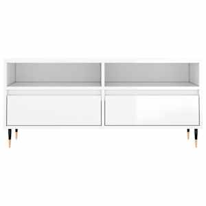 TV skříňka bílá vysoký lesk 100x34,5x44,5 cm kompozitní dřevo - obrázek 5