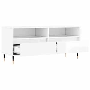 TV skříňka bílá vysoký lesk 100x34,5x44,5 cm kompozitní dřevo - obrázek 6