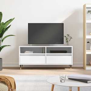 TV skříňka bílá vysoký lesk 100x34,5x44,5 cm kompozitní dřevo - obrázek 1