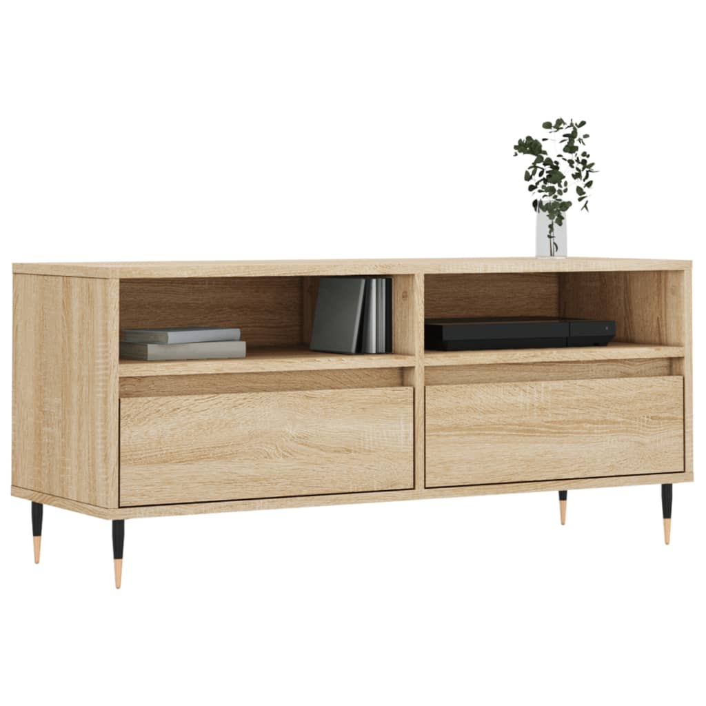 vidaXL Tv-meubel 100x34,5x44,5 cm bewerkt hout sonoma eikenkleurig