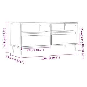 TV skříňka kouřový dub 100 x 34,5 x 44,5 cm kompozitní dřevo - obrázek 11