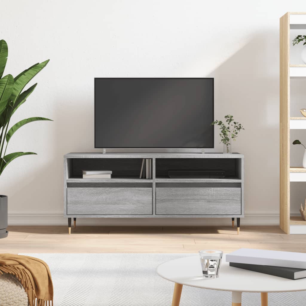 vidaXL TV-taso harmaa Sonoma 100×34,5×44,5 cm tekninen puu