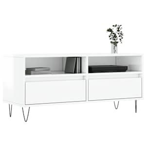TV skříňka bílá vysoký lesk 100x34,5x44,5 cm kompozitní dřevo - obrázek 3