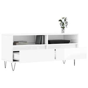 TV skříňka bílá vysoký lesk 100x34,5x44,5 cm kompozitní dřevo - obrázek 4