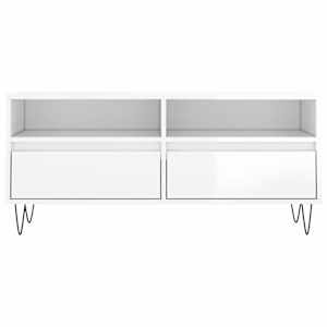 TV skříňka bílá vysoký lesk 100x34,5x44,5 cm kompozitní dřevo - obrázek 5