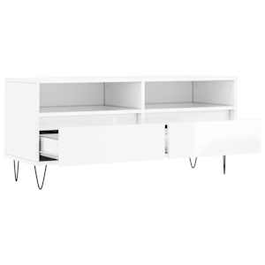 TV skříňka bílá vysoký lesk 100x34,5x44,5 cm kompozitní dřevo - obrázek 6