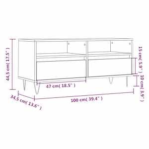 TV skříňka bílá vysoký lesk 100x34,5x44,5 cm kompozitní dřevo - obrázek 11