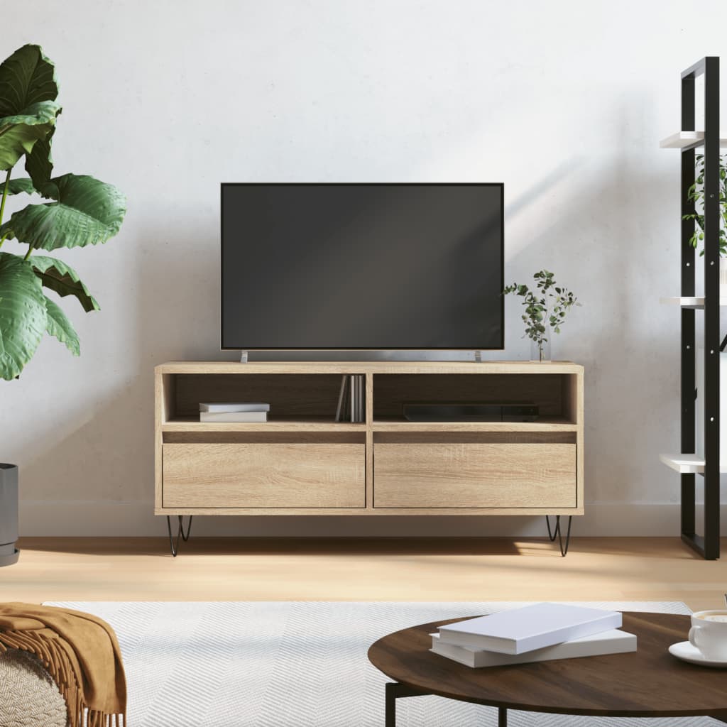 vidaXL TV-taso Sonoma-tammi 100×34,5×44,5 cm tekninen puu