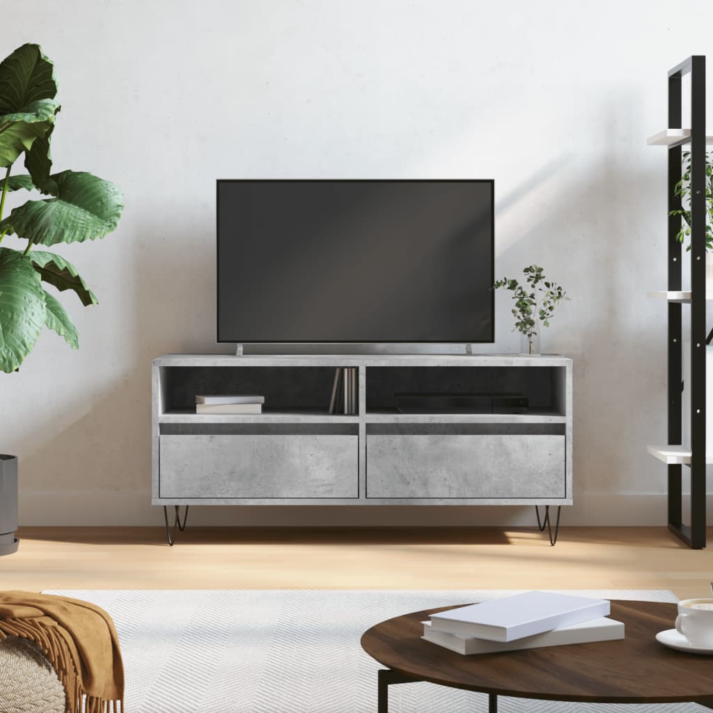vidaXL tv-bord 100x34,5x44,5 cm konstrueret træ betongrå