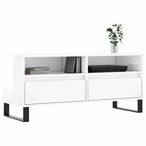TV skříňka bílá vysoký lesk 100x34,5x44,5 cm kompozitní dřevo - obrázek 3