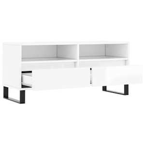 TV skříňka bílá vysoký lesk 100x34,5x44,5 cm kompozitní dřevo - obrázek 6