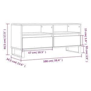 TV skříňka bílá vysoký lesk 100x34,5x44,5 cm kompozitní dřevo - obrázek 11