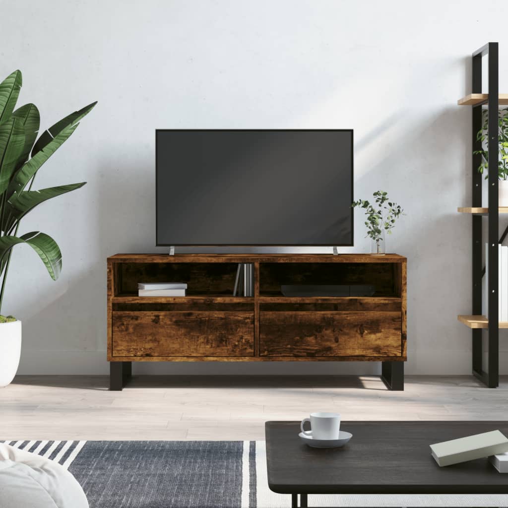 vidaXL TV-Schrank Räuchereiche 100x34,5x44,5 cm Holzwerkstoff