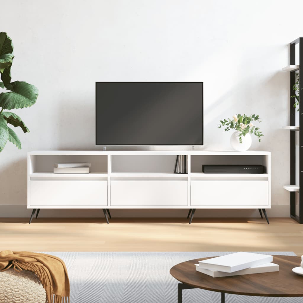 9: vidaXL tv-bord 150x30x44,5 cm konstrueret træ hvid