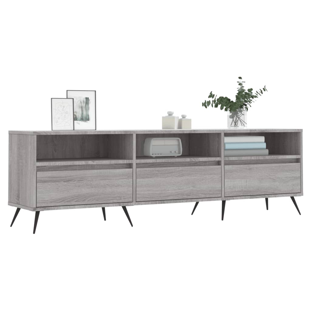 vidaXL Tv-meubel 150x30x44,5 cm bewerkt hout grijs sonoma eikenkleurig afbeelding