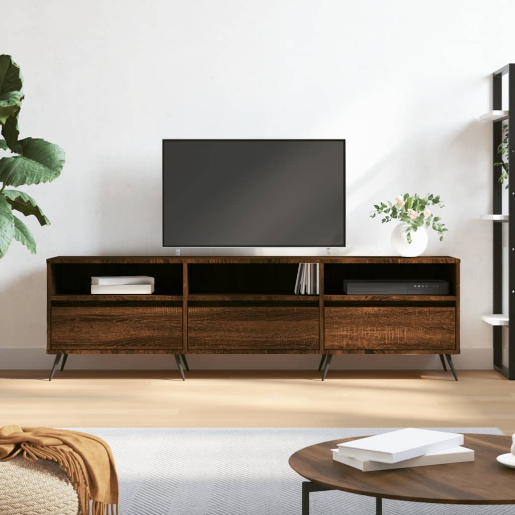 Meuble TV chêne marron 150x30x44,5 cm bois d'ingénierie
