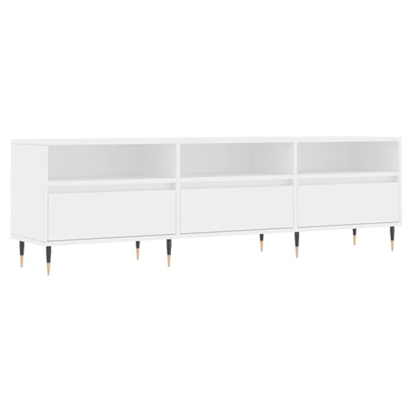 vidaXL telerikapp, valge, 150 x 30 x 44,5 cm, tehispuit