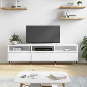 TV skříňka bílá 150 x 30 x 44,5 cm kompozitní dřevo - obrázek 1