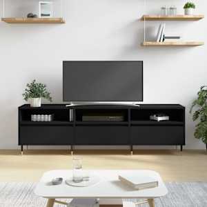 TV skříňka černá 150 x 30 x 44,5 cm kompozitní dřevo - obrázek 1