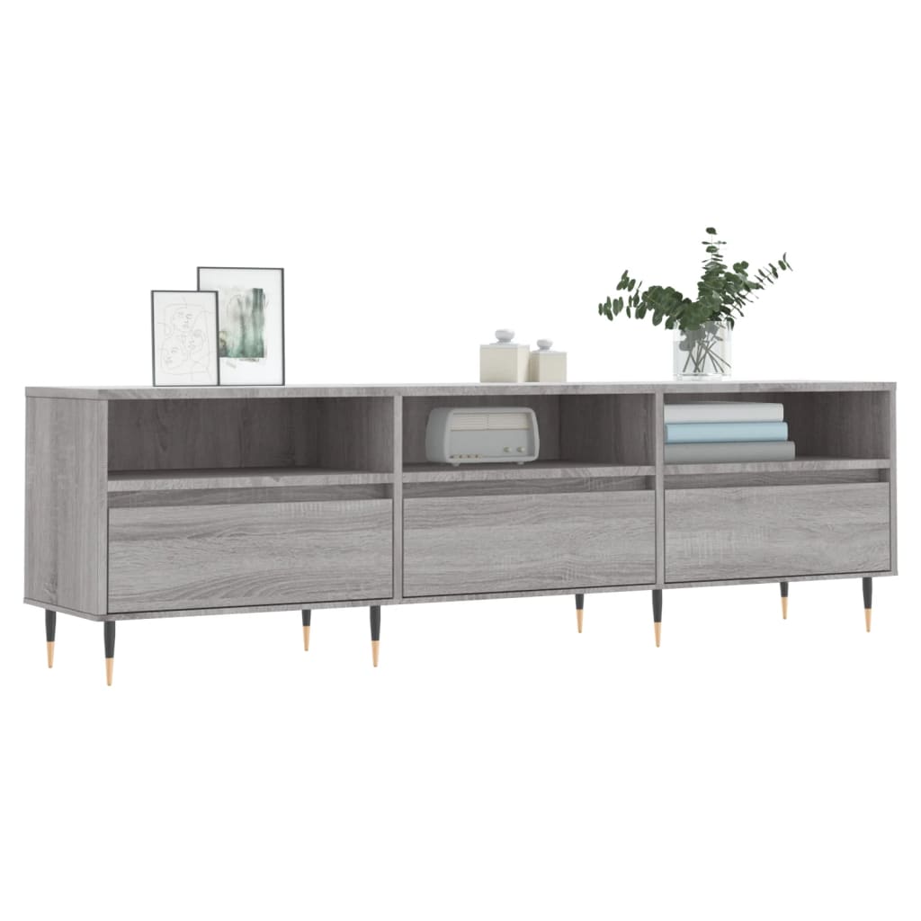 vidaXL szürke sonoma színű szerelt fa TV-szekrény 150x30x44,5 cm