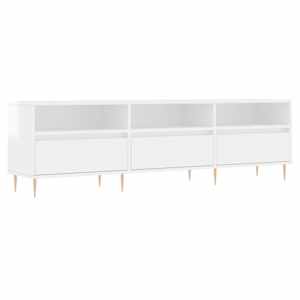 TV skříňka bílá vysoký lesk 150 x 30 x 44,5 cm kompozitní dřevo - obrázek 2