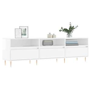 TV skříňka bílá vysoký lesk 150 x 30 x 44,5 cm kompozitní dřevo - obrázek 3