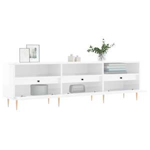 TV skříňka bílá vysoký lesk 150 x 30 x 44,5 cm kompozitní dřevo - obrázek 4