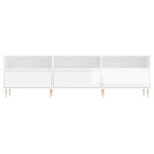 TV skříňka bílá vysoký lesk 150 x 30 x 44,5 cm kompozitní dřevo - obrázek 5