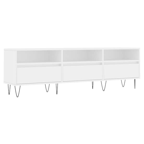 vidaXL telerikapp, valge, 150 x 30 x 44,5 cm, tehispuit