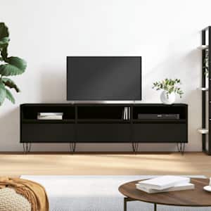 TV skříňka černá 150 x 30 x 44,5 cm kompozitní dřevo - obrázek 1