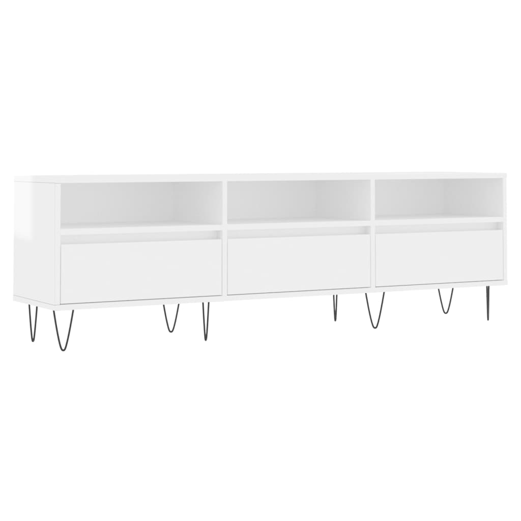 vidaXL Tv-meubel 150x30x44,5 cm bewerkt hout hoogglans wit