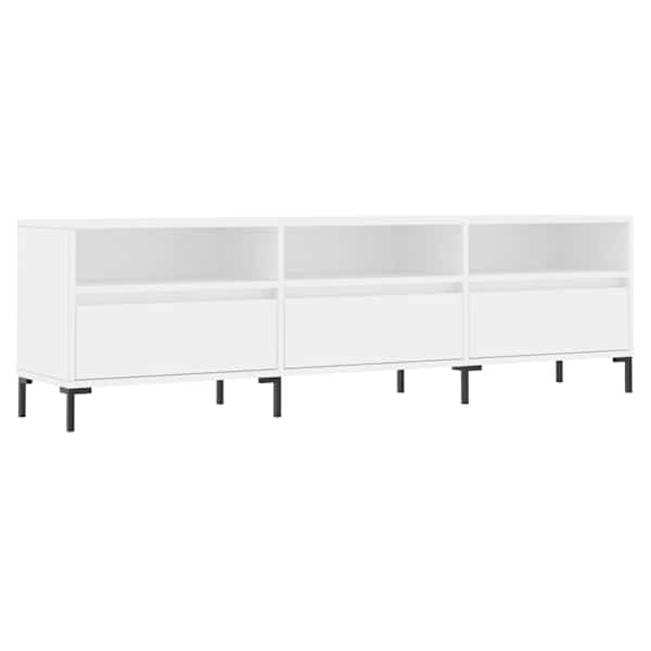 vidaXL telerikapp, valge, 150 x 30 x 44,5 cm, tehispuit