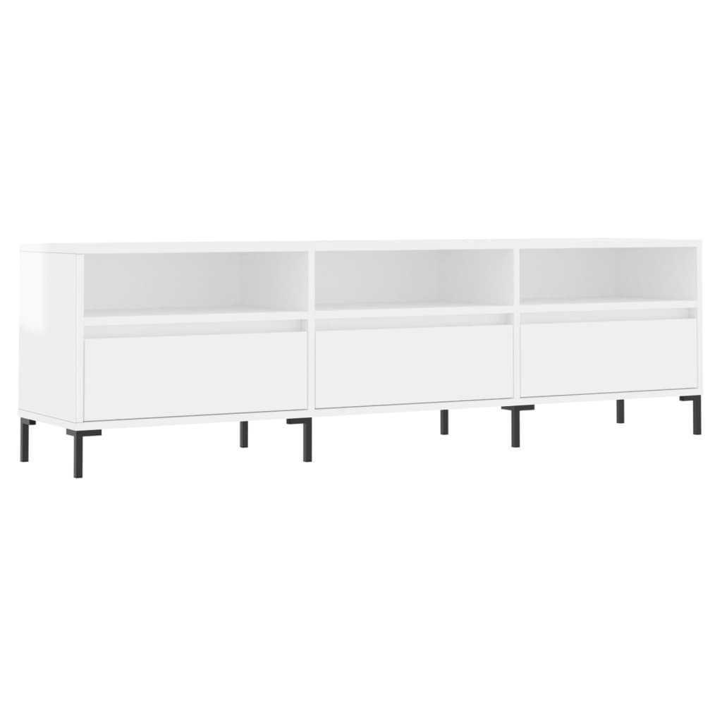 vidaXL Tv-meubel 150x30x44,5 cm bewerkt hout hoogglans wit