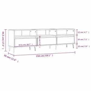 TV skříňka bílá 150 x 30 x 44,5 cm kompozitní dřevo - obrázek 11