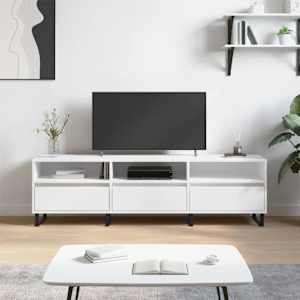 TV skříňka bílá 150 x 30 x 44,5 cm kompozitní dřevo - obrázek 1