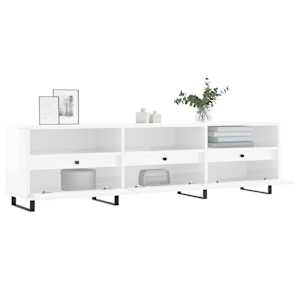 TV skříňka bílá vysoký lesk 150 x 30 x 44,5 cm kompozitní dřevo - obrázek 4