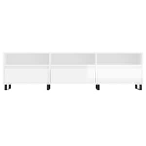 TV skříňka bílá vysoký lesk 150 x 30 x 44,5 cm kompozitní dřevo - obrázek 5