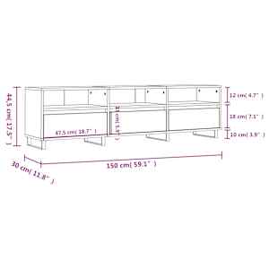 TV skříňka bílá vysoký lesk 150 x 30 x 44,5 cm kompozitní dřevo - obrázek 11