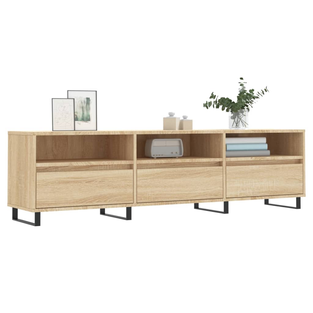 vidaXL Tv-meubel 150x30x44,5 cm bewerkt hout sonoma eikenkleurig