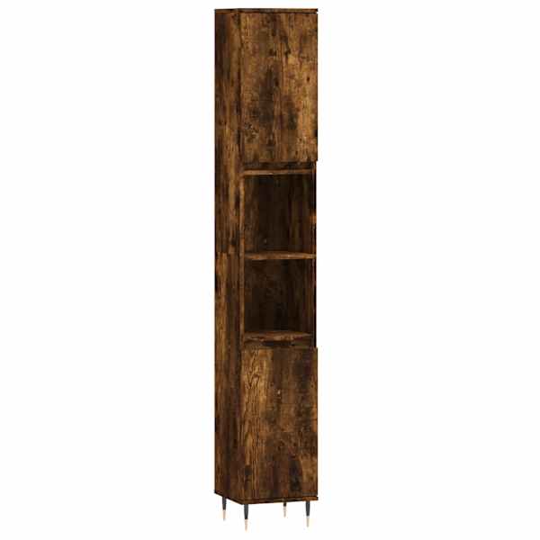vidaXL vannitoakapp, suitsutatud tamm, 30 x 30 x 190 cm, tehispuit
