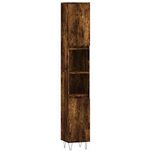 vidaXL vannitoakapp, suitsutatud tamm, 30 x 30 x 190 cm, tehispuit