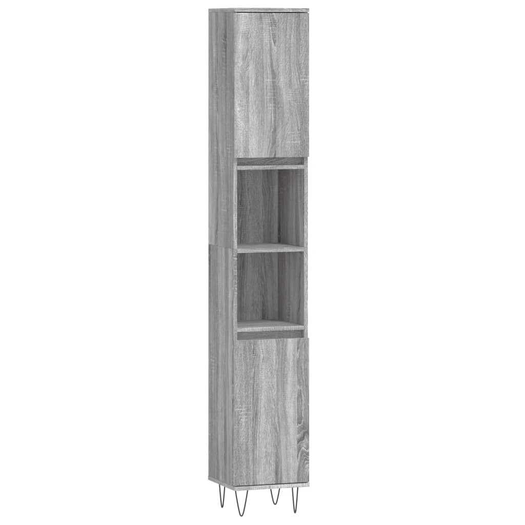 vidaXL KoupelnovĂˇ skĹ™Ă­Ĺ�ka ĹˇedĂˇ sonoma 30x30x190 cm kompozitnĂ­ dĹ™evo